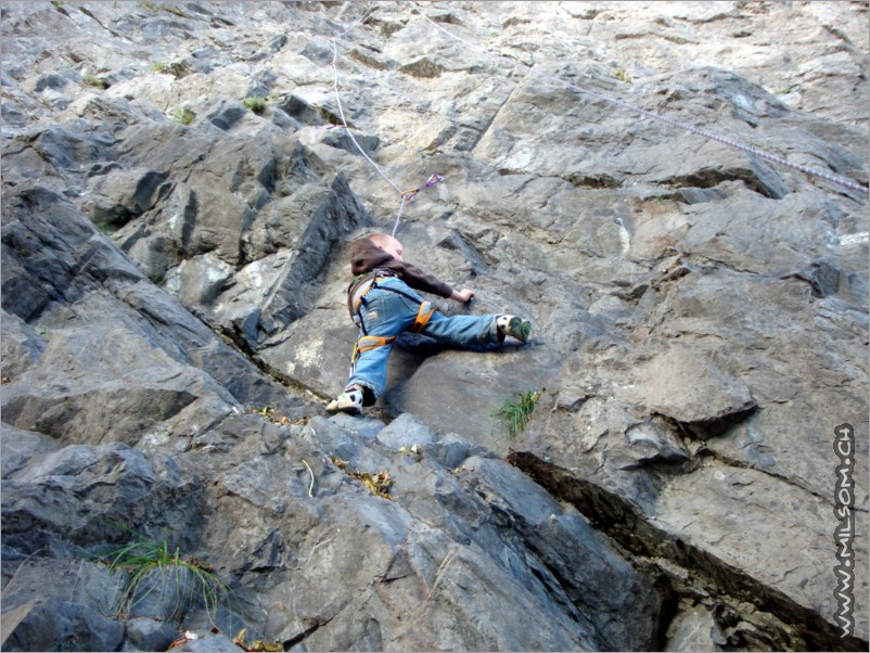 climbing a 20m route in sargans